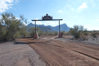 Welcome gate to the dude ranch.