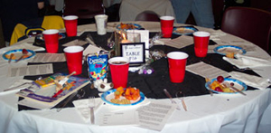 Helpful info is placed at each table setting.