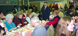Characters interact and mingle with the audience.