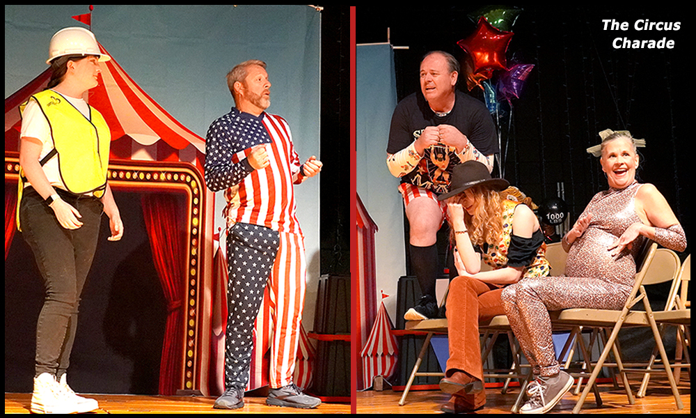 Drama scenes for a favorite play where laughing at reaction to snake.